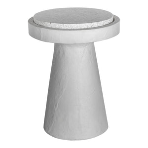 Moe's Home Book Accent Table - Rustic Cement Base With Terrazzo Top, Perfect For Home Decor Or Outdoor Use White White Terrazzo Top,Concrete Base Vh-1015-18