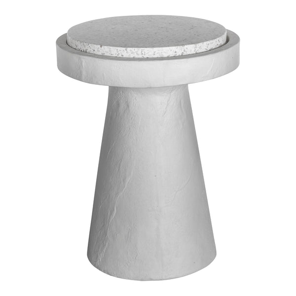 Moe's Home Book Accent Table - Rustic Cement Base With Terrazzo Top, Perfect For Home Decor Or Outdoor Use White White Terrazzo Top,Concrete Base Vh-1015-18