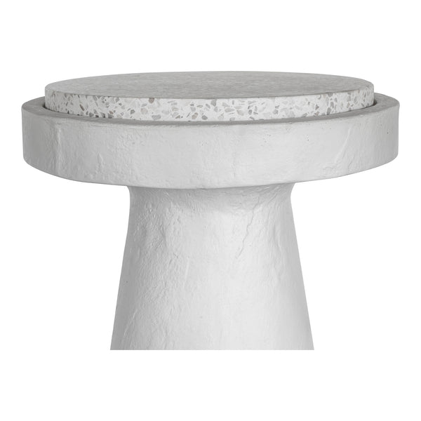 Moe's Home Book Accent Table - Rustic Cement Base With Terrazzo Top, Perfect For Home Decor Or Outdoor Use White White Terrazzo Top,Concrete Base Vh-1015-18