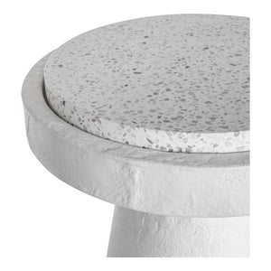 Moe's Home Book Accent Table - Rustic Cement Base With Terrazzo Top, Perfect For Home Decor Or Outdoor Use White White Terrazzo Top,Concrete Base Vh-1015-18