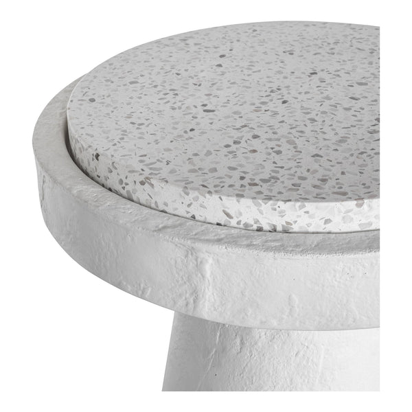Moe's Home Book Accent Table - Rustic Cement Base With Terrazzo Top, Perfect For Home Decor Or Outdoor Use White White Terrazzo Top,Concrete Base Vh-1015-18