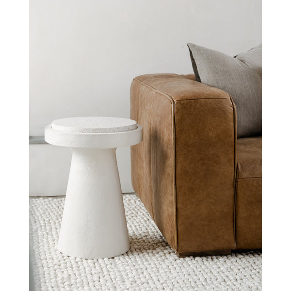 Moe's Home Book Accent Table - Rustic Cement Base With Terrazzo Top, Perfect For Home Decor Or Outdoor Use White White Terrazzo Top,Concrete Base Vh-1015-18