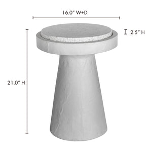 Moe's Home Book Accent Table - Rustic Cement Base With Terrazzo Top, Perfect For Home Decor Or Outdoor Use White White Terrazzo Top,Concrete Base Vh-1015-18