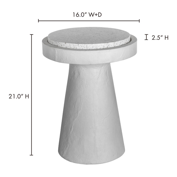 Moe's Home Book Accent Table - Rustic Cement Base With Terrazzo Top, Perfect For Home Decor Or Outdoor Use White White Terrazzo Top,Concrete Base Vh-1015-18