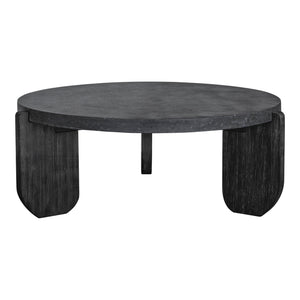 Moe's Home Wunder Coffee Table – Monolithic Concrete Design With Solid Acacia Legs For Modern Living Spaces Black Concrete Top,Acacia Leg Vh-1016-02