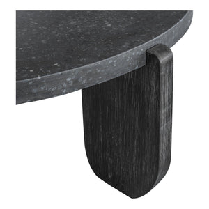 Moe's Home Wunder Coffee Table – Monolithic Concrete Design With Solid Acacia Legs For Modern Living Spaces Black Concrete Top,Acacia Leg Vh-1016-02