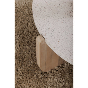 Moe's Home Wunder Coffee Table: Elegant Terrazzo Top With Solid Acacia Legs For Chic Living Room Style White White Terrazzo Top Vh-1016-18