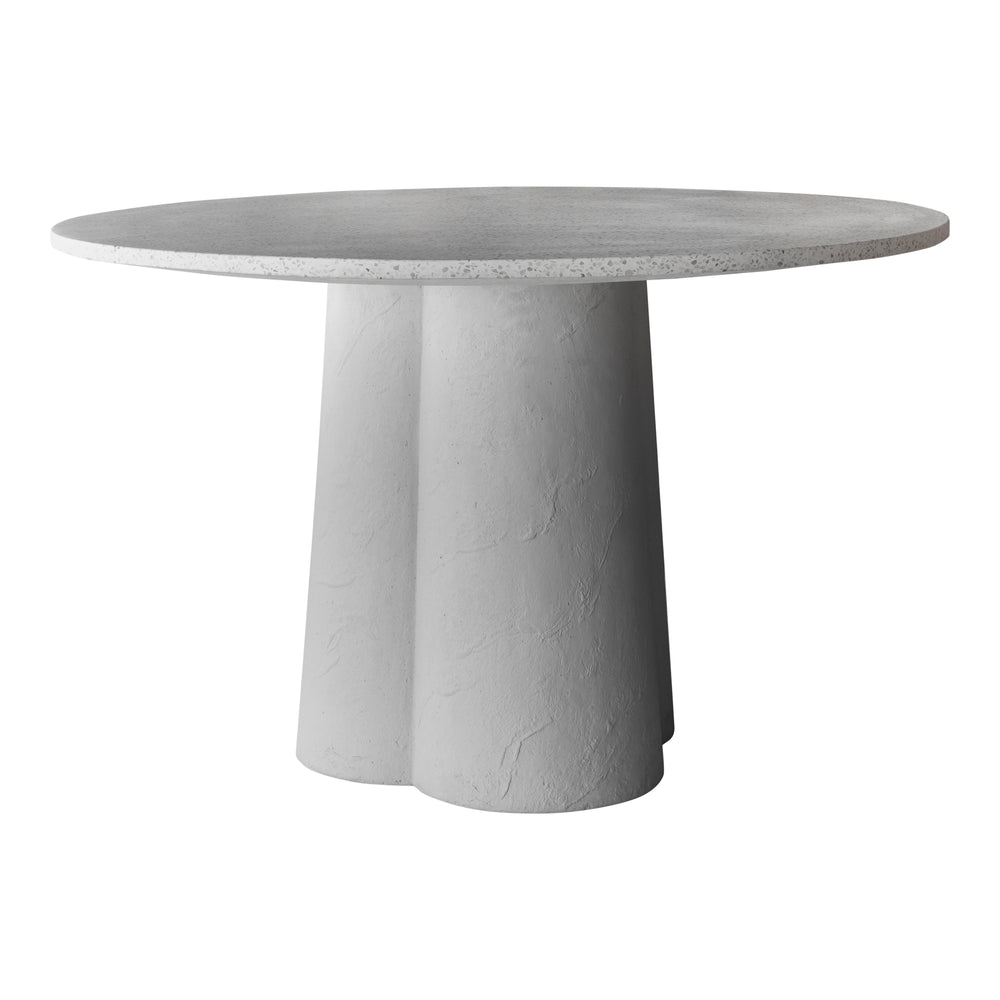 Moe's Home Mono Dining Table With Sculptural Concrete Base And Round Terrazzo Top For Stylish Gatherings White White Terrazzo Top,Concrete Leg Vh-1017-18-0