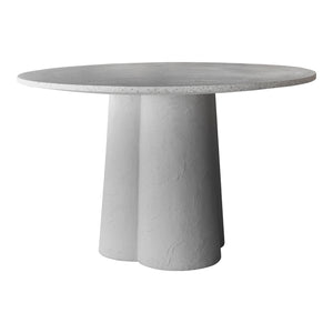 Moe's Home Mono Dining Table With Sculptural Concrete Base And Round Terrazzo Top For Stylish Gatherings White White Terrazzo Top,Concrete Leg Vh-1017-18-0