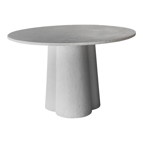 Moe's Home Mono Dining Table With Sculptural Concrete Base And Round Terrazzo Top For Stylish Gatherings White White Terrazzo Top,Concrete Leg Vh-1017-18-0