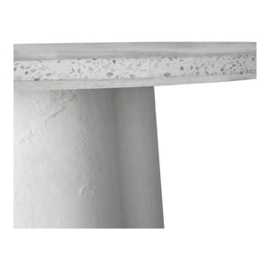 Moe's Home Mono Dining Table With Sculptural Concrete Base And Round Terrazzo Top For Stylish Gatherings White White Terrazzo Top,Concrete Leg Vh-1017-18-0