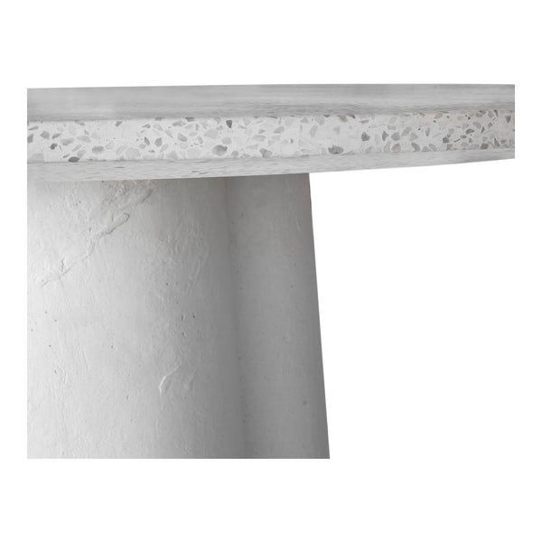Moe's Home Mono Dining Table With Sculptural Concrete Base And Round Terrazzo Top For Stylish Gatherings White White Terrazzo Top,Concrete Leg Vh-1017-18-0