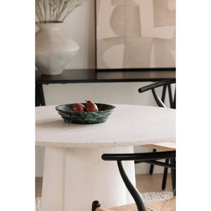 Moe's Home Mono Dining Table With Sculptural Concrete Base And Round Terrazzo Top For Stylish Gatherings White White Terrazzo Top,Concrete Leg Vh-1017-18-0