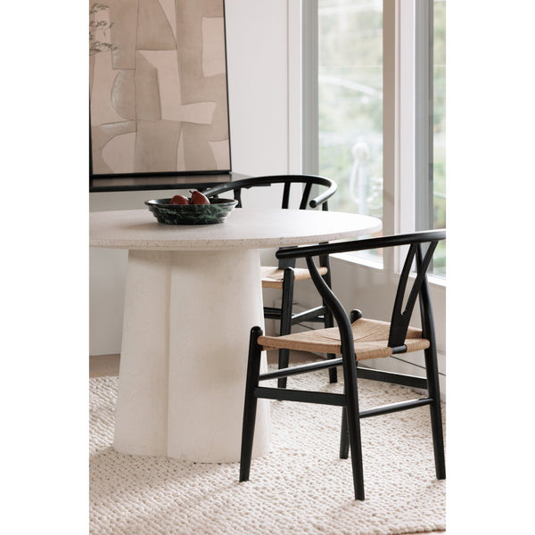 Moe's Home Mono Dining Table With Sculptural Concrete Base And Round Terrazzo Top For Stylish Gatherings White White Terrazzo Top,Concrete Leg Vh-1017-18-0