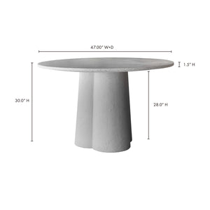 Moe's Home Mono Dining Table With Sculptural Concrete Base And Round Terrazzo Top For Stylish Gatherings White White Terrazzo Top,Concrete Leg Vh-1017-18-0