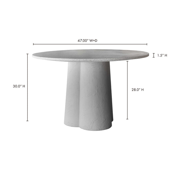Moe's Home Mono Dining Table With Sculptural Concrete Base And Round Terrazzo Top For Stylish Gatherings White White Terrazzo Top,Concrete Leg Vh-1017-18-0