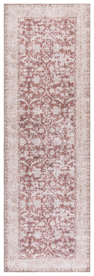 Safavieh Vintage Heriz Elegant Area Rug For Hallways | Timeless Turkish Design, Washable & Durable Comfort Brown ,Beige 65% Polyester,35% Recycle Poly Cotton Fibers Vhz604t-28