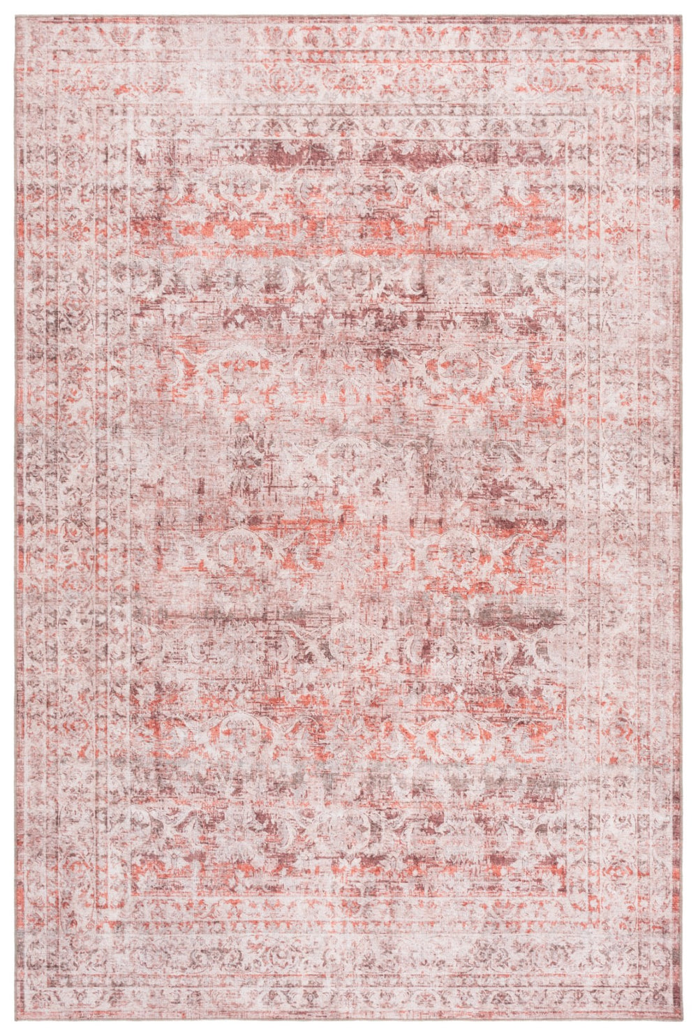 Safavieh Vintage Area Rug - Elegant Traditional Design Perfect For Cozy Living Spaces, Washable & Eco-friendly Brown ,Orange 65% Polyester,35% Recycle Poly Cotton Fibers Vhz606t-9