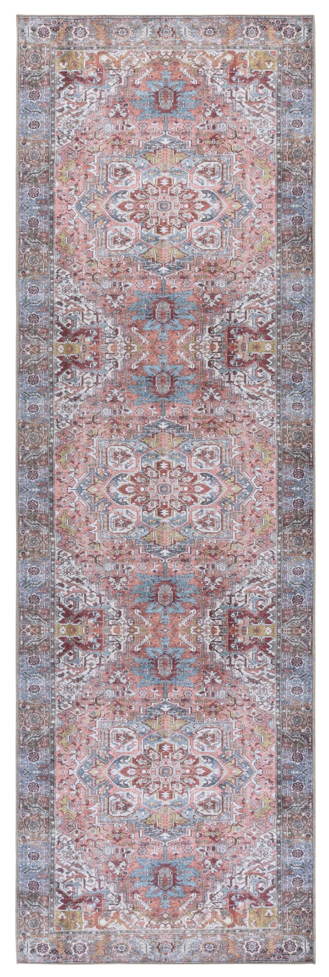 Safavieh Vintage Area Rug - Enchanting Traditional Style With Modern Colors For Timeless Home Elegance Pink ,Blue Green 65% Polyester,35% Recycle Poly Cotton Fibers Vhz608u-9