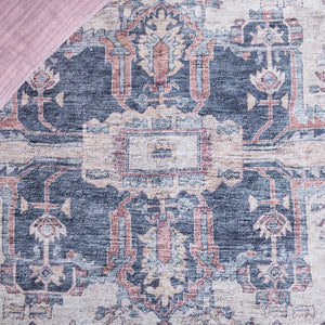 Safavieh Vintage Heriz Area Rug - Eco-friendly Power Loomed Design For Stylish Modern Interiors, 1/8 Inch Height Blue ,Pink 65% Polyester,35% Recycle Poly Cotton Fibers Vhz610m-10