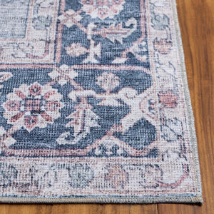 Safavieh Vintage Heriz Area Rug - Eco-friendly Power Loomed Design For Stylish Modern Interiors, 1/8 Inch Height Blue ,Pink 65% Polyester,35% Recycle Poly Cotton Fibers Vhz610m-10