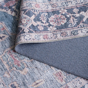 Safavieh Vintage Heriz Area Rug - Eco-friendly Power Loomed Design For Stylish Modern Interiors, 1/8 Inch Height Blue ,Pink 65% Polyester,35% Recycle Poly Cotton Fibers Vhz610m-10