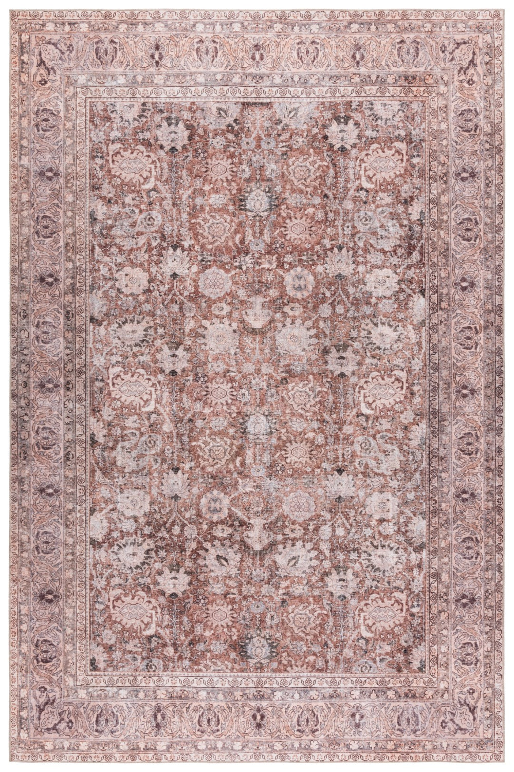 Safavieh Vintage Heriz Elegant Turkish Area Rug - Timeless Charm, Washable, Sustainable Decor For Any Room Brown ,Beige 65% Polyester,35% Recycle Poly Cotton Fibers Vhz612t-10