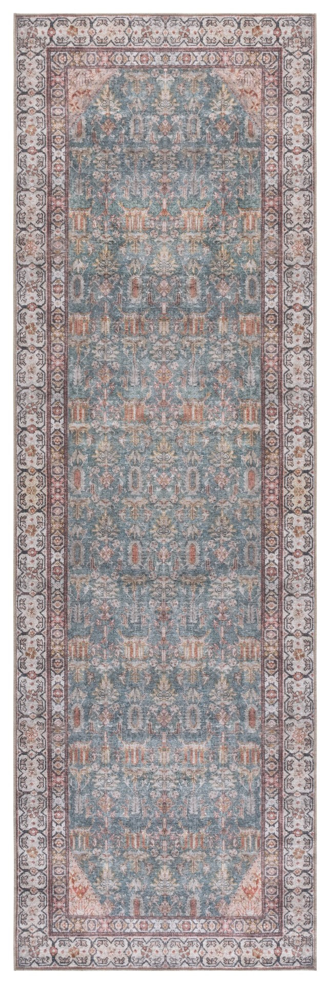 Safavieh Vintage Heriz Area Rug - Sustainable, Washable Design In Elegant Teal And Beige For Timeless Style Teal ,Beige 65% Polyester,35% Recycle Poly Cotton Fibers Vhz616y-10