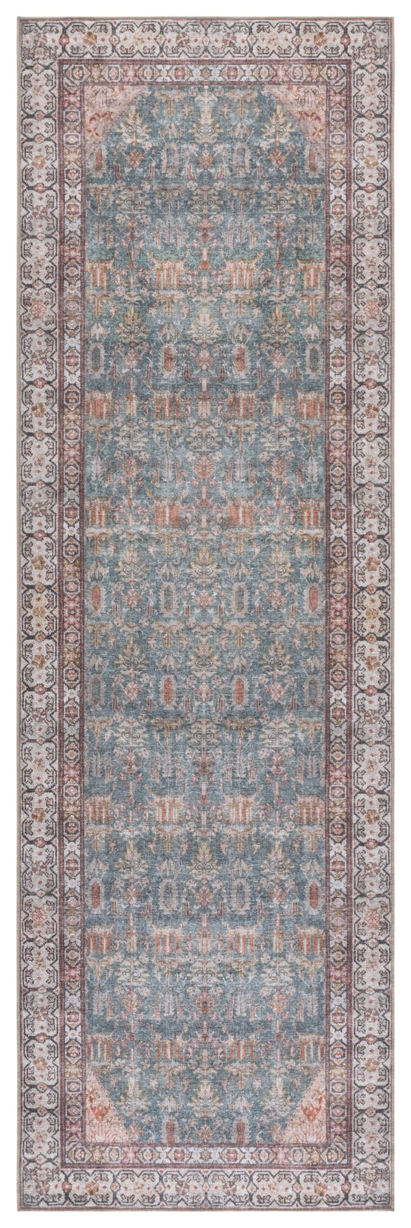 Safavieh Vintage Heriz Area Rug - Sustainable, Washable Design In Elegant Teal And Beige For Timeless Style Teal ,Beige 65% Polyester,35% Recycle Poly Cotton Fibers Vhz616y-10