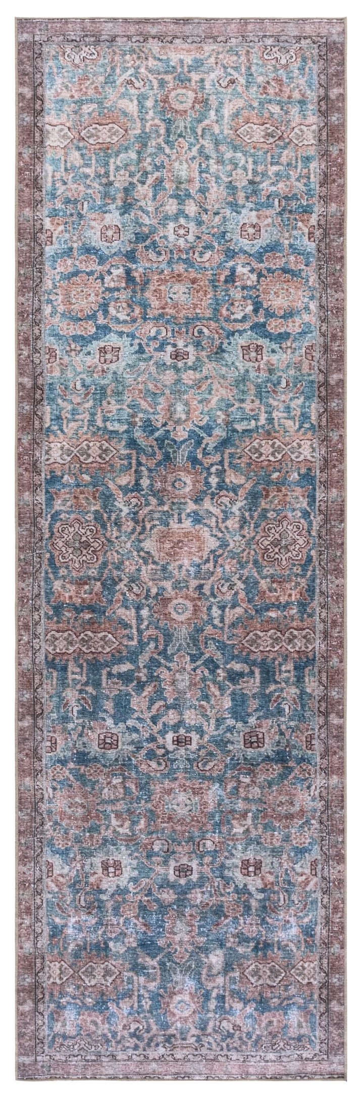 Safavieh Vintage Heriz 618k Area Rug - Elegant Power Loomed Design For Timeless Home Decor & Easy Care Blue ,Brown 65% Polyester,35% Recycle Poly Cotton Fibers Vhz618k-5