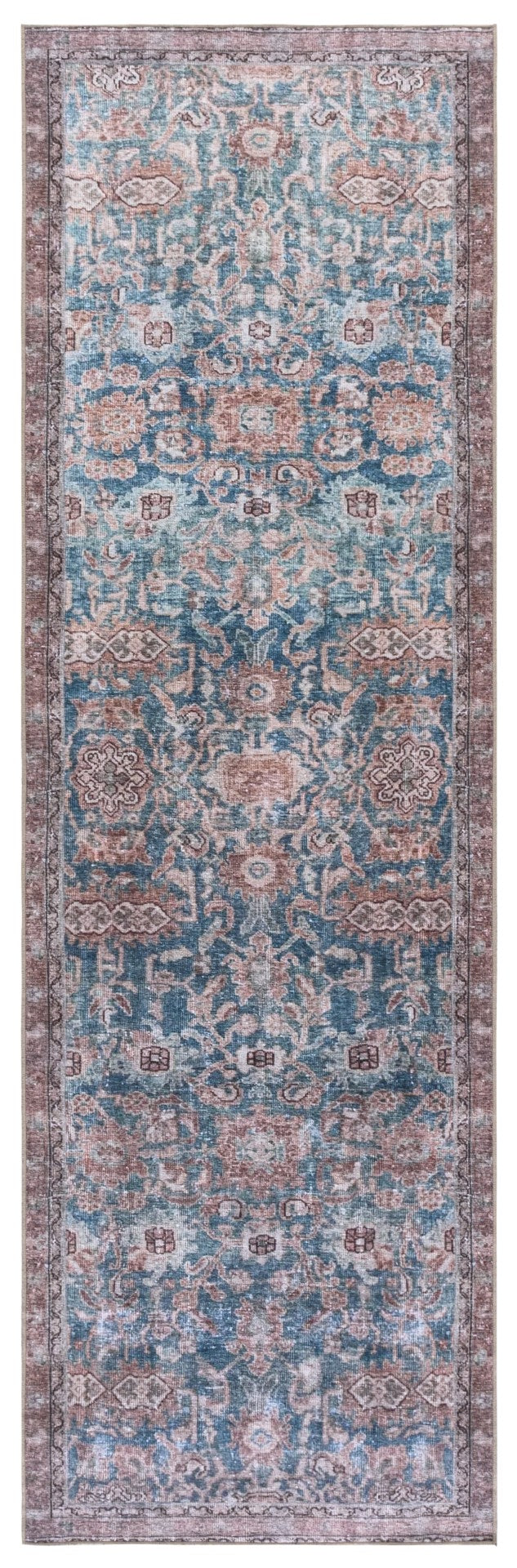 Safavieh Vintage Heriz Area Rug - Elegant Power Loomed Design For Timeless Style And Easy Maintenance Blue ,Brown 65% Polyester,35% Recycle Poly Cotton Fibers Vhz618k-9