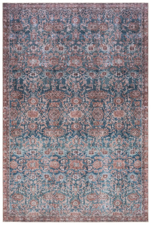 Safavieh Vintage Heriz Area Rug - Elegant Power Loomed Design For Timeless Style And Easy Maintenance Blue ,Brown 65% Polyester,35% Recycle Poly Cotton Fibers Vhz618k-9