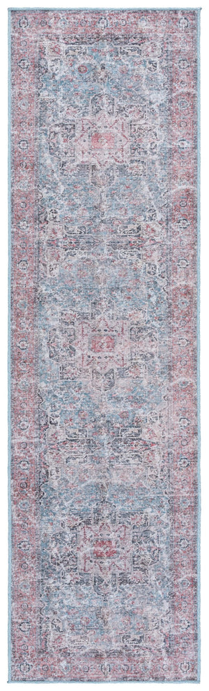 Safavieh Vintage Heriz Runner Rug - Stylish Turkish Design For Hallways, Washable, Slip-resistant Comfort Blue ,Red Polyester Vhz802m-28