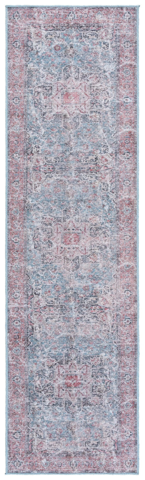 Safavieh Vintage Heriz Area Rug – Traditional Turkish Design, Durable, Washable, And Slip-resistant Comfort Blue ,Red Polyester Vhz802m-5