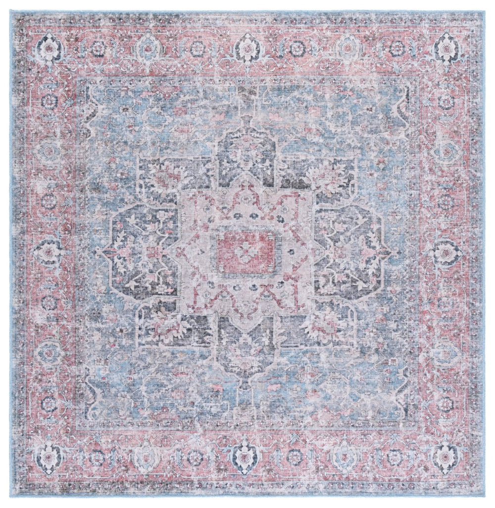 Safavieh Vintage Heriz Area Rug – Traditional Turkish Design, Durable, Washable, And Slip-resistant Comfort Blue ,Red Polyester Vhz802m-5