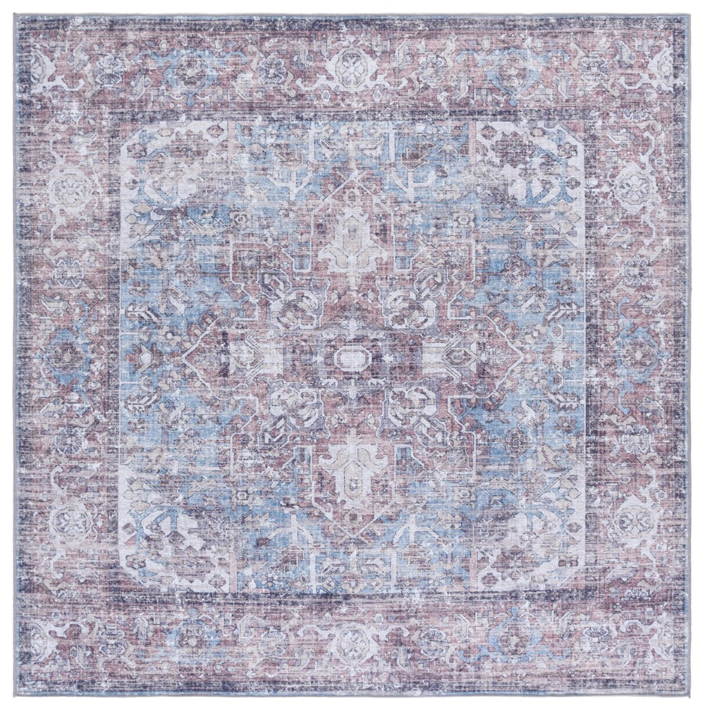 Safavieh Vintage Heriz Area Rug - Timeless Turkish Design In Vibrant Hues, Durable & Washable For Any Space Red ,Blue Polyester Vhz804q-5