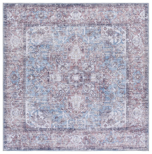 Safavieh Vintage Heriz Area Rug - Timeless Turkish Design In Vibrant Hues, Durable & Washable For Any Space Red ,Blue Polyester Vhz804q-5