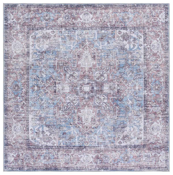 Safavieh Vintage Heriz Area Rug - Timeless Turkish Design In Vibrant Hues, Durable & Washable For Any Space Red ,Blue Polyester Vhz804q-5