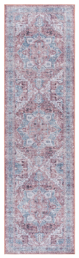 Safavieh Vintage Heriz Runner Area Rug – Timeless Tradition, Intricate Artistry, Washable & Slip-resistant Design Blue ,Red Polyester Vhz806m-28