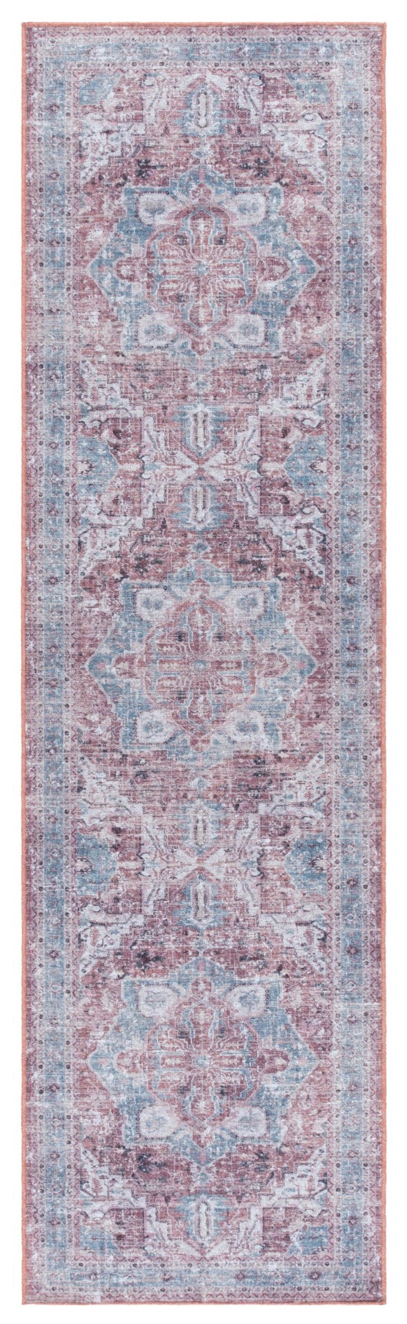 Safavieh Vintage Turkish Area Rug - Cozy Medium Rectangle In Captivating Colors, Washable & Slip-resistant Blue ,Red Polyester Vhz806m-9