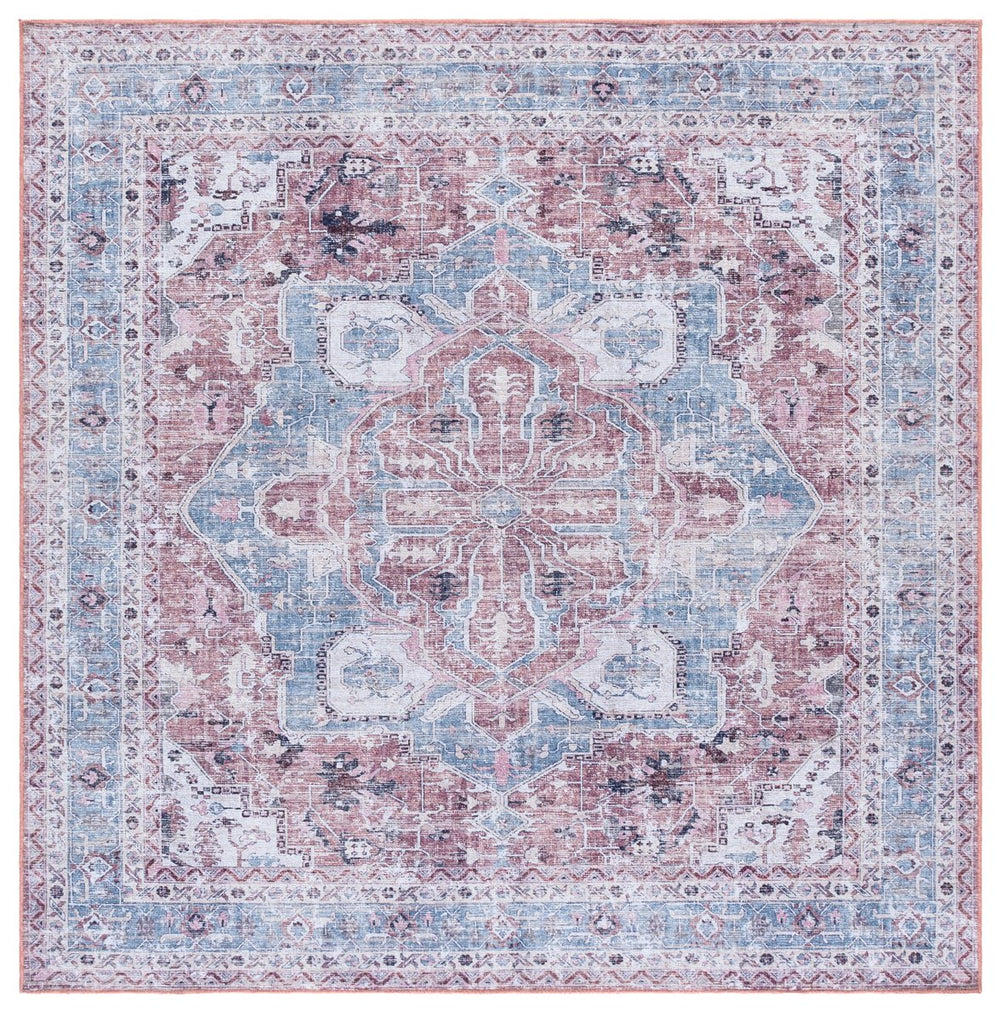 Safavieh Vintage Heriz Runner Area Rug – Timeless Tradition, Intricate Artistry, Washable & Slip-resistant Design Blue ,Red Polyester Vhz806m-28