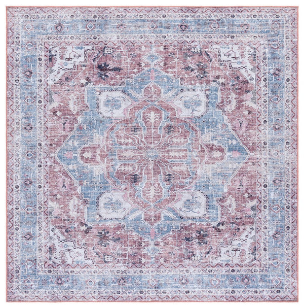 Safavieh Vintage Heriz Runner Area Rug – Timeless Tradition, Intricate Artistry, Washable & Slip-resistant Design Blue ,Red Polyester Vhz806m-7sq