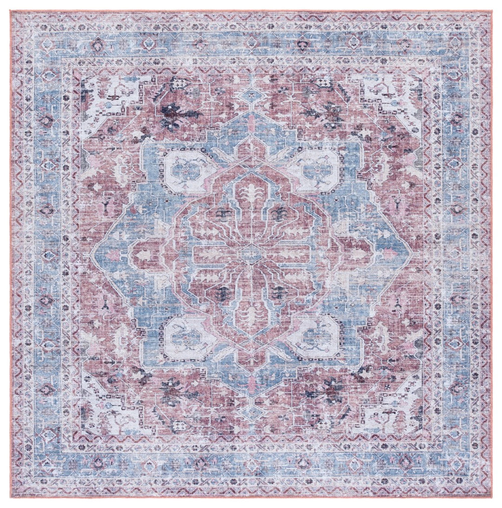 Safavieh Vintage Turkish Area Rug - Cozy Medium Rectangle In Captivating Colors, Washable & Slip-resistant Blue ,Red Polyester Vhz806m-9
