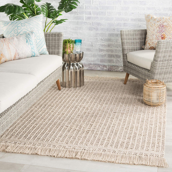 Jaipur Living Jaipur Living Villa Handwoven Boucle Indoor Outdoor Rug Bohemian Fringe Accent Beige 6'X9' RUG150500