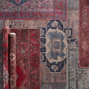 Jaipur Living Vindage Monroe Vin01 Powerloomed Machinemade 50% Polyester 50% Cotton Moroccan / Bohemian Medallion Indoor Rug Red, Blue 50% Polyester 50% Cotton Rug155371