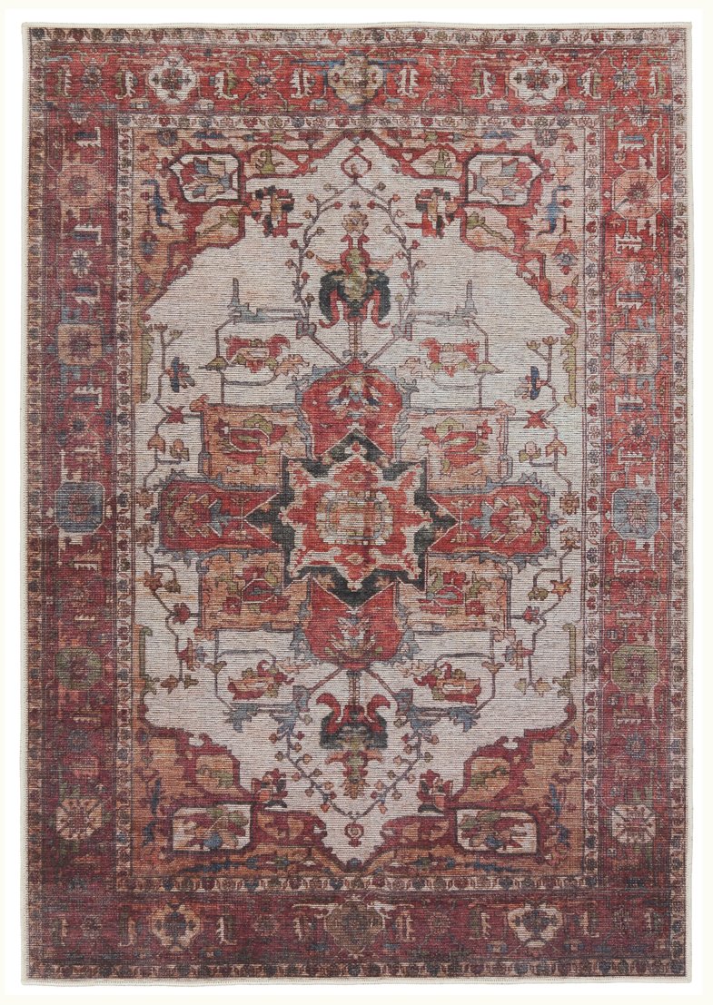 Jaipur Living Vindage Hepburn Vin03 Powerloomed Machinemade 50% Polyester 50% Cotton Traditional Medallion Indoor Rug Rust, Beige 50% Polyester 50% Cotton Rug155383