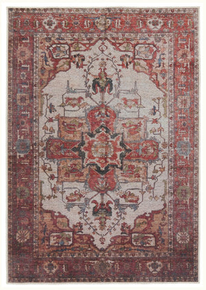 Jaipur Living Vindage Hepburn Vin03 Powerloomed Machinemade 50% Polyester 50% Cotton Traditional Medallion Indoor Rug Rust, Beige 50% Polyester 50% Cotton Rug155383