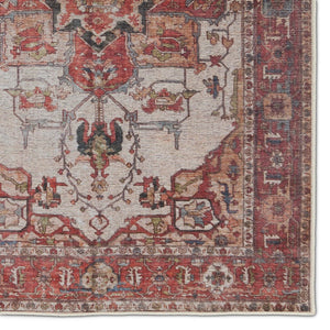 Jaipur Living Vindage Hepburn Vin03 Powerloomed Machinemade 50% Polyester 50% Cotton Traditional Medallion Indoor Rug Rust, Beige 50% Polyester 50% Cotton Rug155383