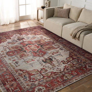 Jaipur Living Vindage Hepburn Vin03 Powerloomed Machinemade 50% Polyester 50% Cotton Traditional Medallion Indoor Rug Rust, Beige 50% Polyester 50% Cotton Rug155383