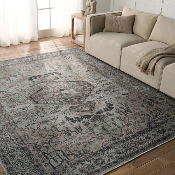 Jaipur Living Vibe by Jaipur Living Abbott Flatweave Runner Rug Distressed Medallion Floral Hallway Accent 9'2" x 12' RUG155393